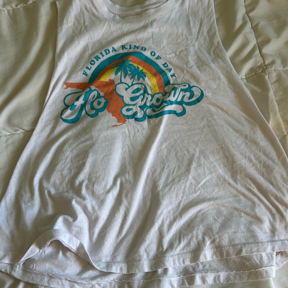 White Kids Tank Top with Colorful Print